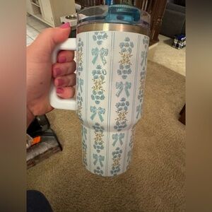 Floral Blue and White Thermos